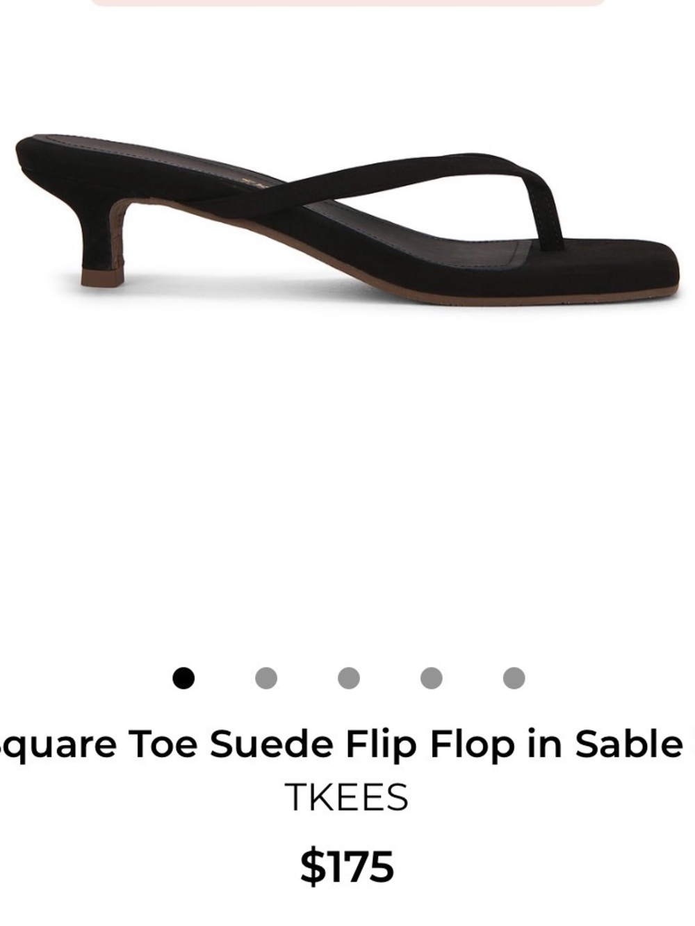 TKEES Black Suede Square-Toe Kitten Heel Mule